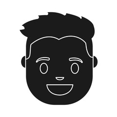 cartoon man face icon over white background vector illustration