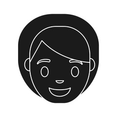 cartoon woman face icon over white background vector illustration