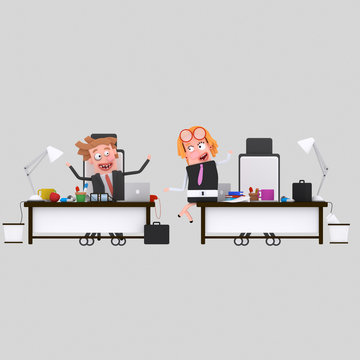 Business people spending time at office

Custom 3d illustration / design : Can't find what you are looking for? contact me! I can create exactly what you need.