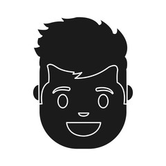 cartoon man face icon over white background vector illustration