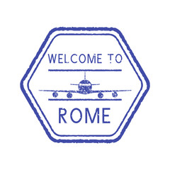 Welcome to Rome. Blue stamp