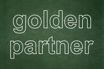 Obraz premium Business concept: Golden Partner on chalkboard background