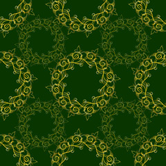 Seamless pattern with baroque ornamental elements