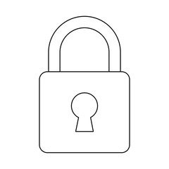 padlock icon over white background vector illustration