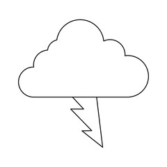 cloud and thunder icon over white background vector illustration
