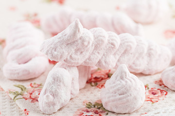 Homemade pink marshmallow