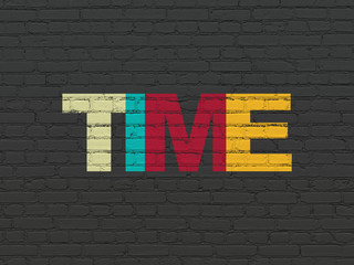Obraz premium Time concept: Time on wall background