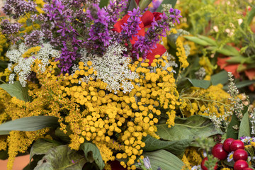 handmade  beautiful bouquets from flowers and herbs