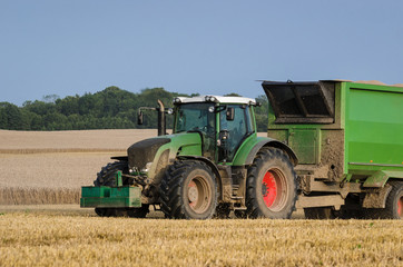 Obraz premium TRACTOR- Transport of mown grain from the field