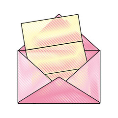 letter and envelope icon over white background vector illustration