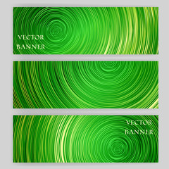 Set of banners with bright circle background.