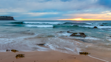 Cloudy Sunrise Seascape