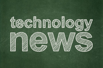 News concept: Technology News on chalkboard background