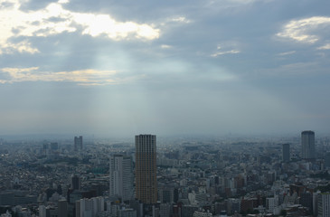 Fototapeta na wymiar 日本の東京都市風景・「目黒区や世田谷区方面などを望む」