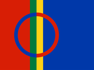 Obraz premium Sami people vector flag illustration.