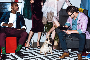 young friends on party