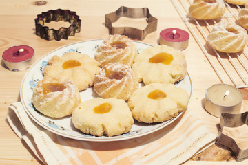 homemade cookies of apricot jam for party