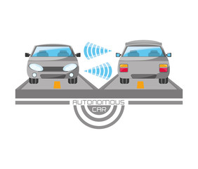 Obraz premium autonomous car icon over white background colorful design vector illustration