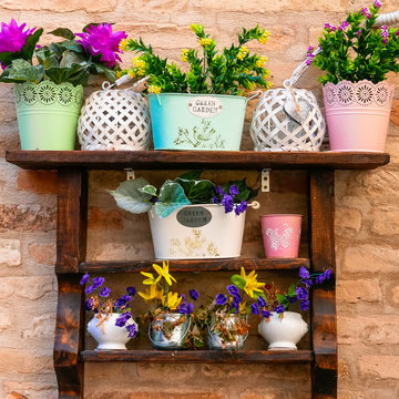Flower composition in Chabby Chic style