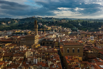Fototapeta na wymiar Palazzo Vecchio and panorama city in Florence city, Tuscany, Italy