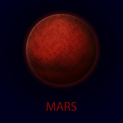 Mars. Red realistic planet of the solar system