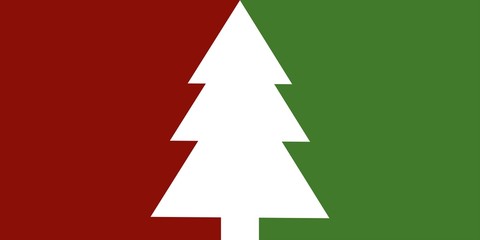 Schlichte Weihnachtskarte mit Tannenbaum grün rot