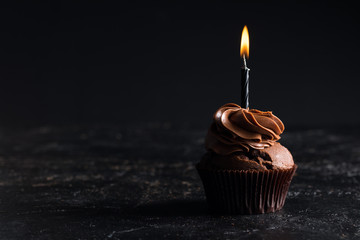 cupcake with candle