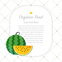 Colorful watercolor texture nature organic fruit memo frame yellow water melon
