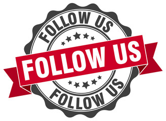 follow us stamp. sign. seal