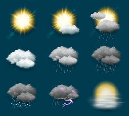 Pictogrammes météo vectoriels 3