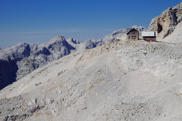 Planika hut under Mt. Triglav in Julian alps.