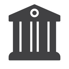 Bank icon vector, filled flat sign, solid pictogram isolated on white. Symbol, logo illustration. Pixel perfect graphics