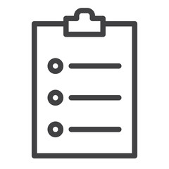 Check list line icon, outline vector sign, linear style pictogram isolated on white. Symbol, logo illustration. Editable stroke. Pixel perfect graphics