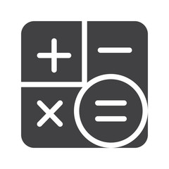 Obraz premium Calculator icon vector, filled flat sign, solid pictogram isolated on white. Symbol, logo illustration. Pixel perfect graphics