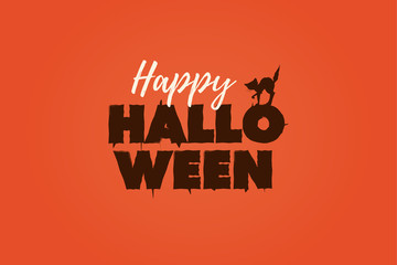 Happy Halloween text logo. Editable vector design.