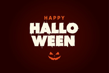 Happy Halloween text logo with pumpkin. Editable vector design. - 169804171