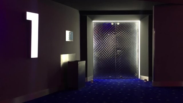 A door into a cinema hall