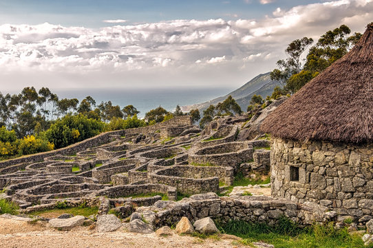 Celtic ruins in Santa Tecla, Galicia, Spain