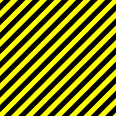 Seamless background pattern of yellow and black stripes. Danger, police or under construction theme. Vector illustration.