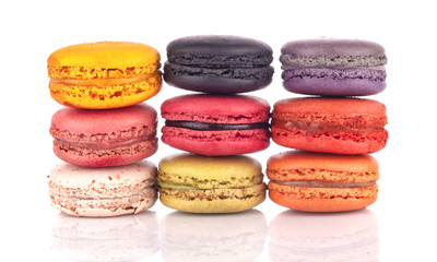 Sweet and colourful french macaroons or macaron
