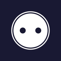 Vector image of a button. Vector white icon on dark blue background.