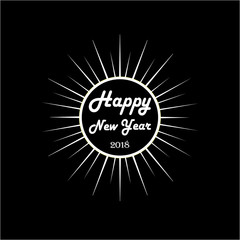 Fototapeta premium Happy New Year hand lettering on red background