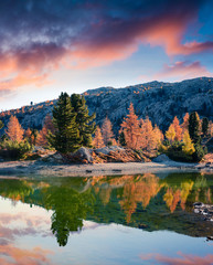 Obraz premium Splendid view of Limides Lake.