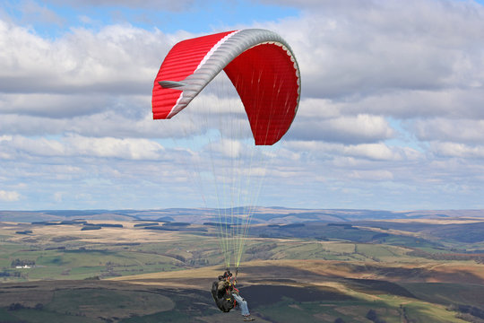 Paraglider in the Brecon Bescons
