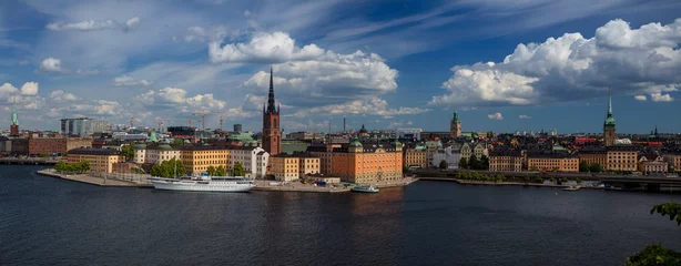 Fotobehang Stockholm. Panoramic image of Stockholm, Sweden during sunny day. © rudi1976