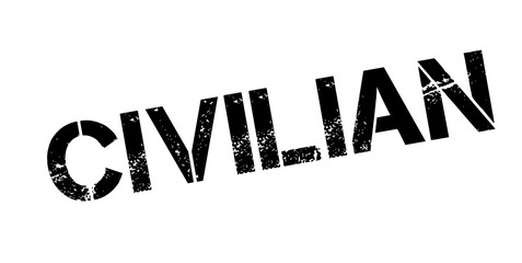 Civilian rubber stamp. Grunge design with dust scratches. Effects can be easily removed for a clean, crisp look. Color is easily changed.