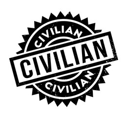 Civilian rubber stamp. Grunge design with dust scratches. Effects can be easily removed for a clean, crisp look. Color is easily changed.