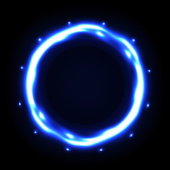Colorful neon frame on a dark background, abstract illustration.