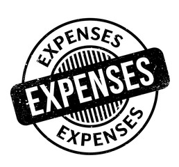 Expenses rubber stamp. Grunge design with dust scratches. Effects can be easily removed for a clean, crisp look. Color is easily changed.