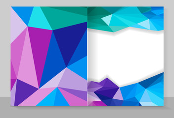 Fototapeta premium Cover copybook with triangle pattern, abstract background, geometric design.